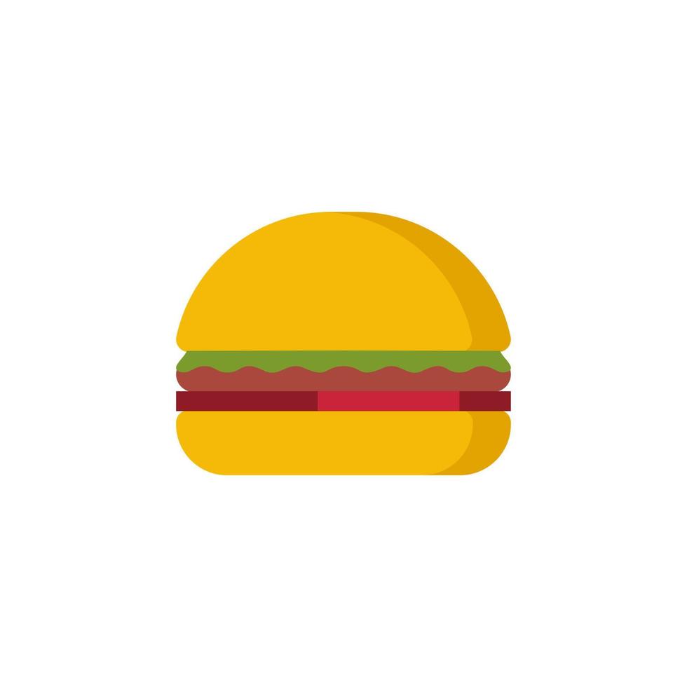 heerlijke hamburgers. vector platte ontwerp hamburger pictogram. hamburger met salade, tomaten, kaas en kotelet. Fast food. vector illustratie