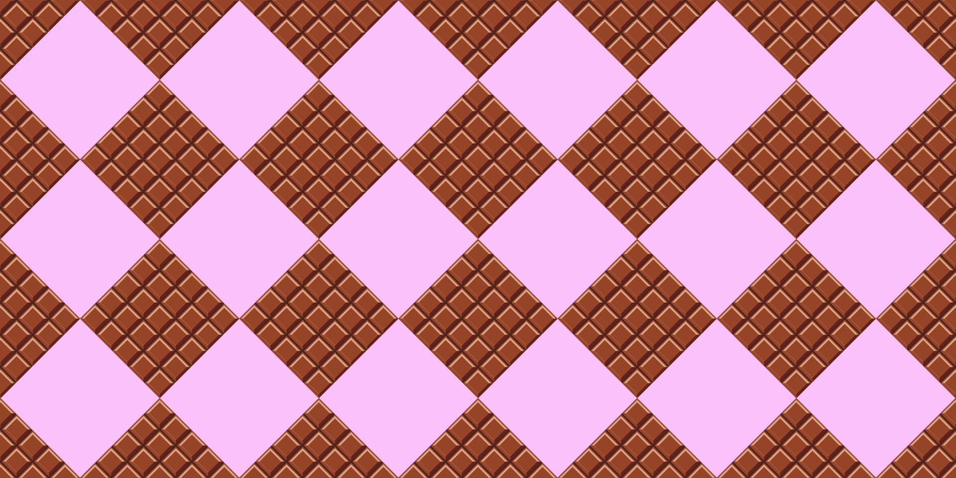 patroon van chocoladerepen tegen. chocoladereep naadloos patroon. vector illustratie