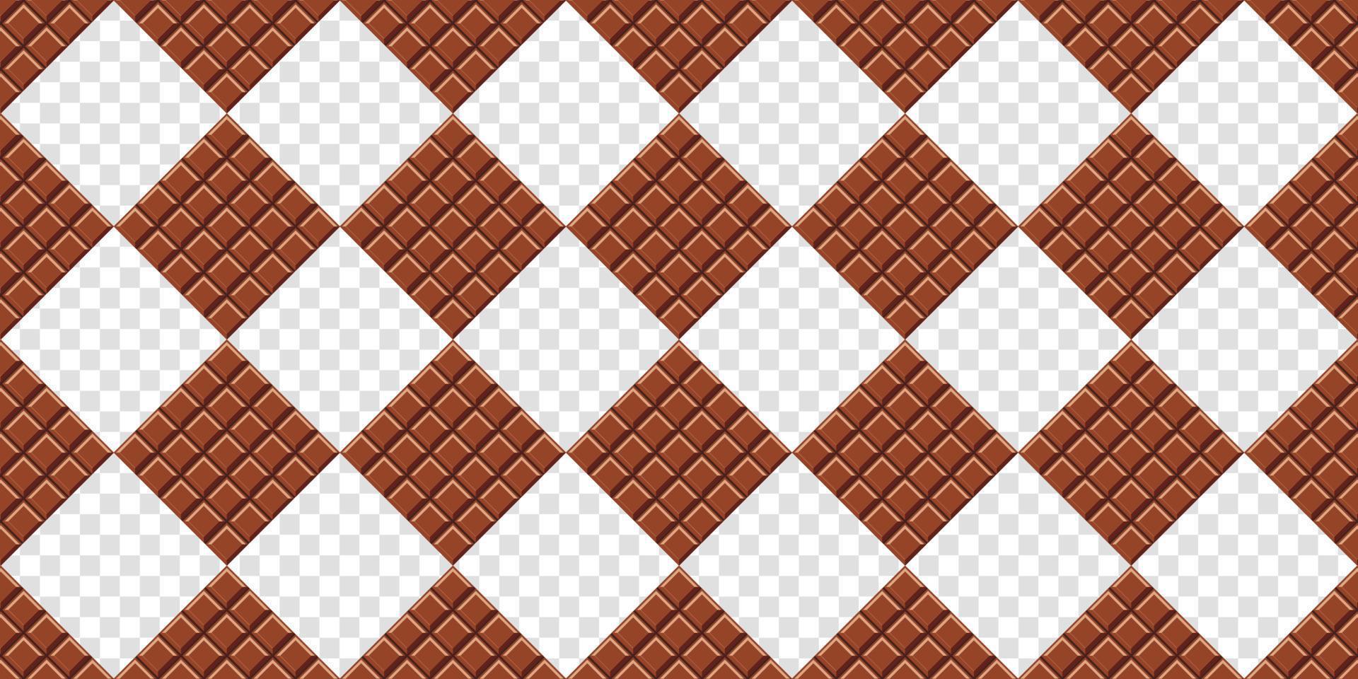 patroon van chocoladerepen tegen. chocoladereep naadloos patroon. vector illustratie