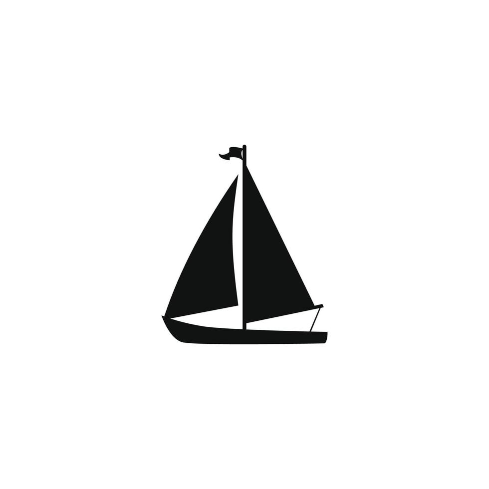 zeilboot silhouet vector ontwerp voor logo icon