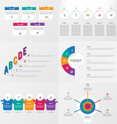 Set van infographics element sjabloon met opties. vector