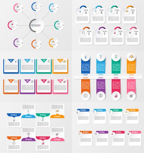 Set van infographics element sjabloon met opties. vector