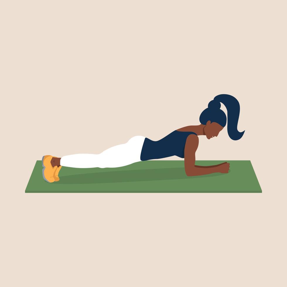efficiënt Maan Inconsistent jonge Afro-Amerikaanse vrouw sport thuis op mat. mooie zwarte vrouw staat  in plank, voert oefeningen voor buikspieren uit. yoga aan huis. gezonde  levensstijl 6330207 - Download Free Vectors, Vector Bestanden, Ontwerpen  Templates