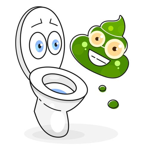 Vuile WC Cartoon Illustratie klaar voor uw ontwerp, wenskaart vector