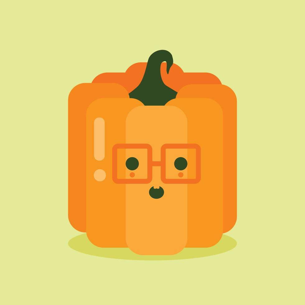 schattig en grappig gezicht jack o lantaarn pompoen. platte ontwerp banner, vectorillustratie. schattige geest in platte ontwerpstijl. halloween-pictogram in zachte of pastelkleur. gelukkig halloween-symbool voor kinderen vector