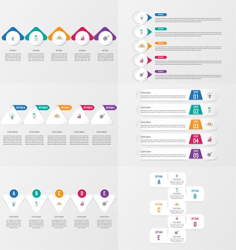 Set van infographics element sjabloon met opties. vector