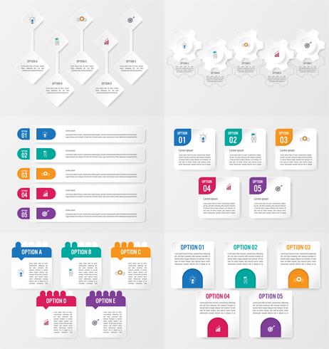 Set van infographics element sjabloon met opties. vector