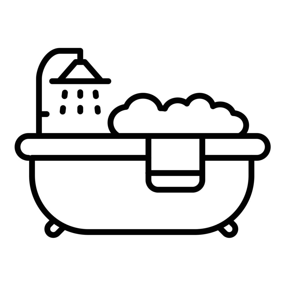 badkuip lijn icoon vector
