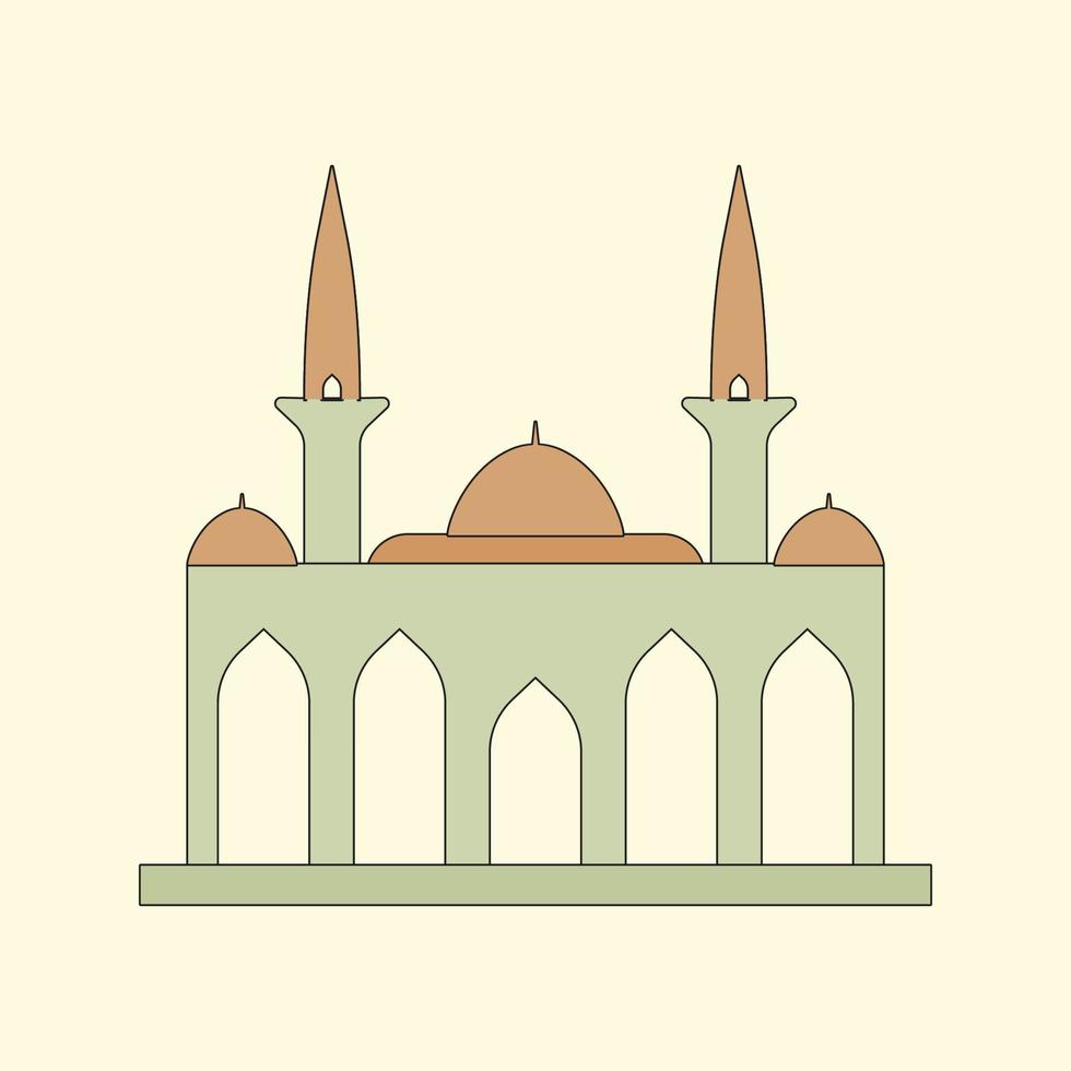 islamitische moskee gebouw vlakke afbeelding vector