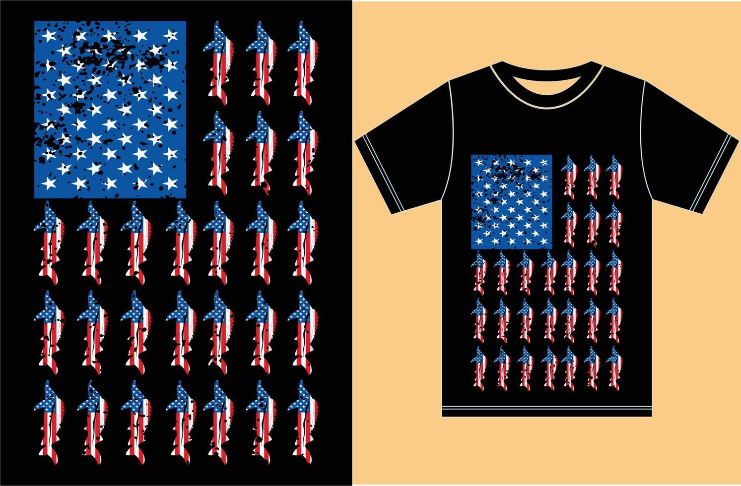 Amerikaanse vlag hengel visserij minnaar t-shirt. vintage vissen t-shirt. eps-ontwerp. vector