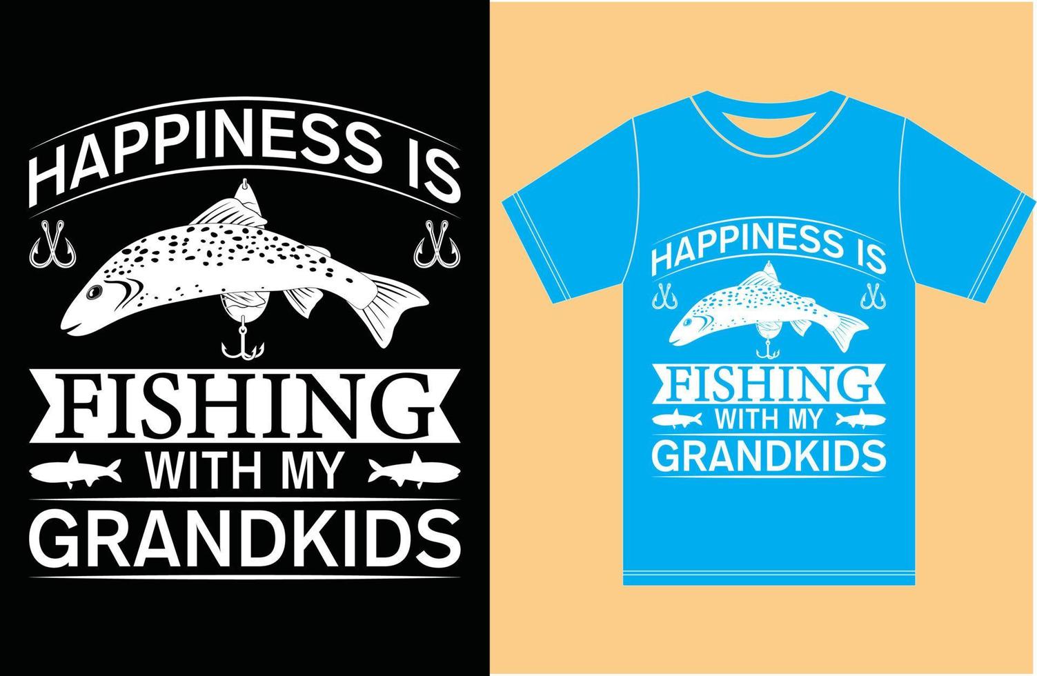 geluk vissen met mijn kleinkinderen.vissen t-shirt vector