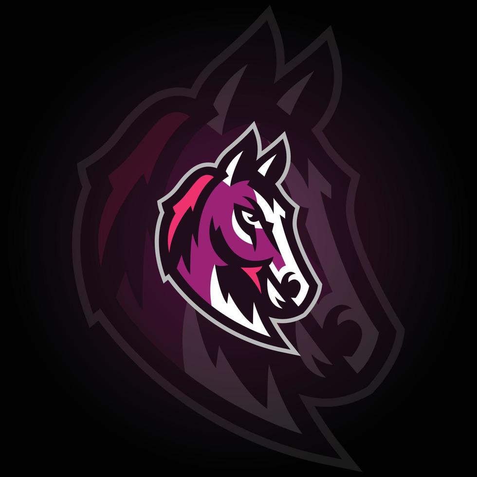 paardenhoofd logo e-sports gaming logo vector. gaming-logo. mascotte sport logo ontwerp. gaming dier mascotte vector illustratie logo. mascotte, embleemontwerp voor esports-team.