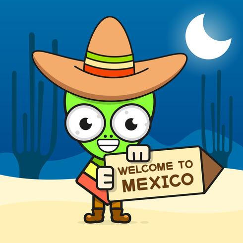 Cartoon Mexicaanse schedel vectorillustratie voor Dia de Los Muertos. Leuke mannelijke schedel vector