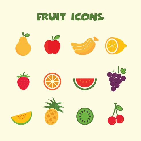 fruit kleur pictogrammen symbool vector