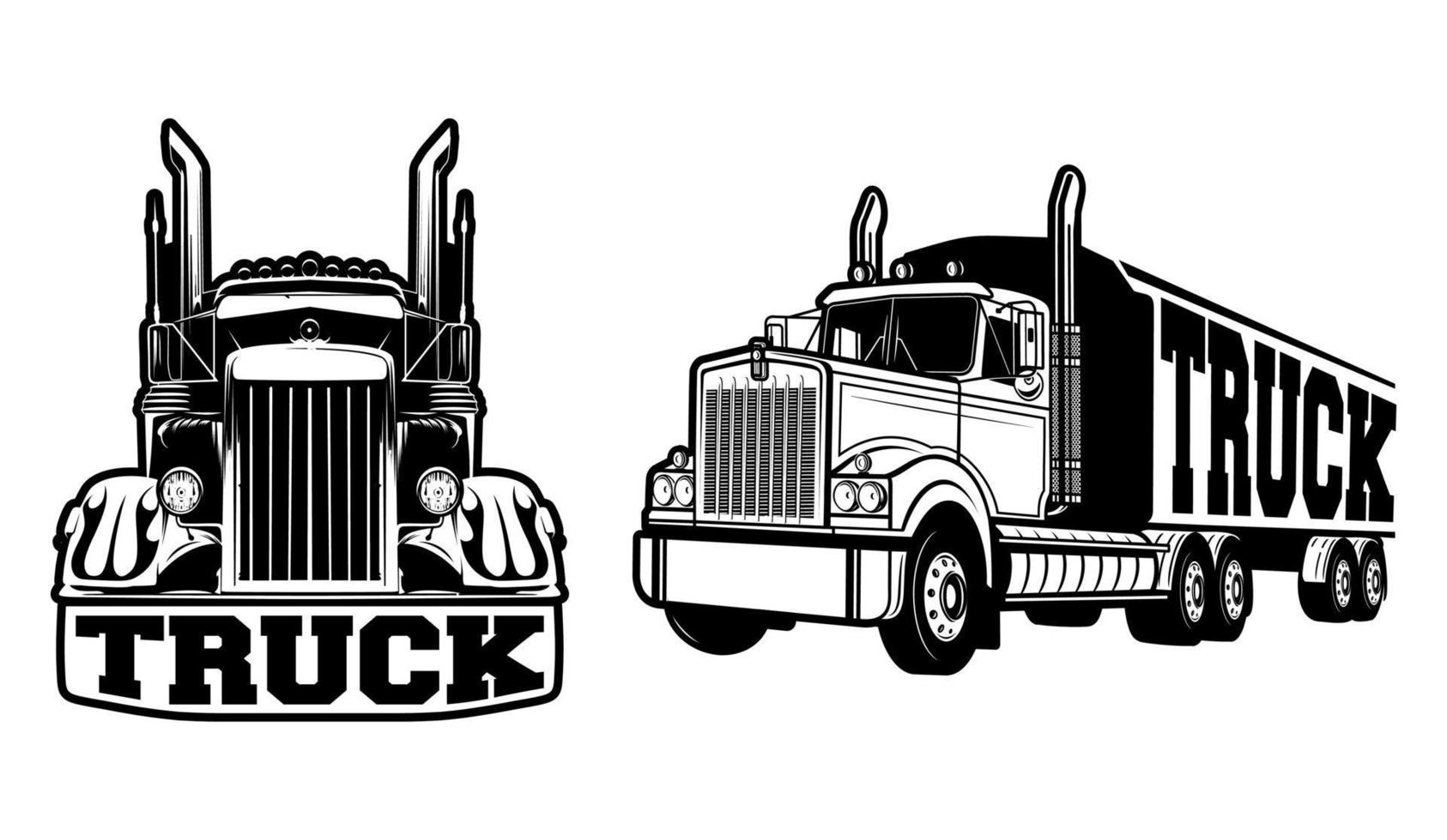 set van transport vrachtwagen logo ontwerp inspiratie, ontwerpelement voor logo, poster, kaart, banner, embleem, t-shirt. vector illustratie