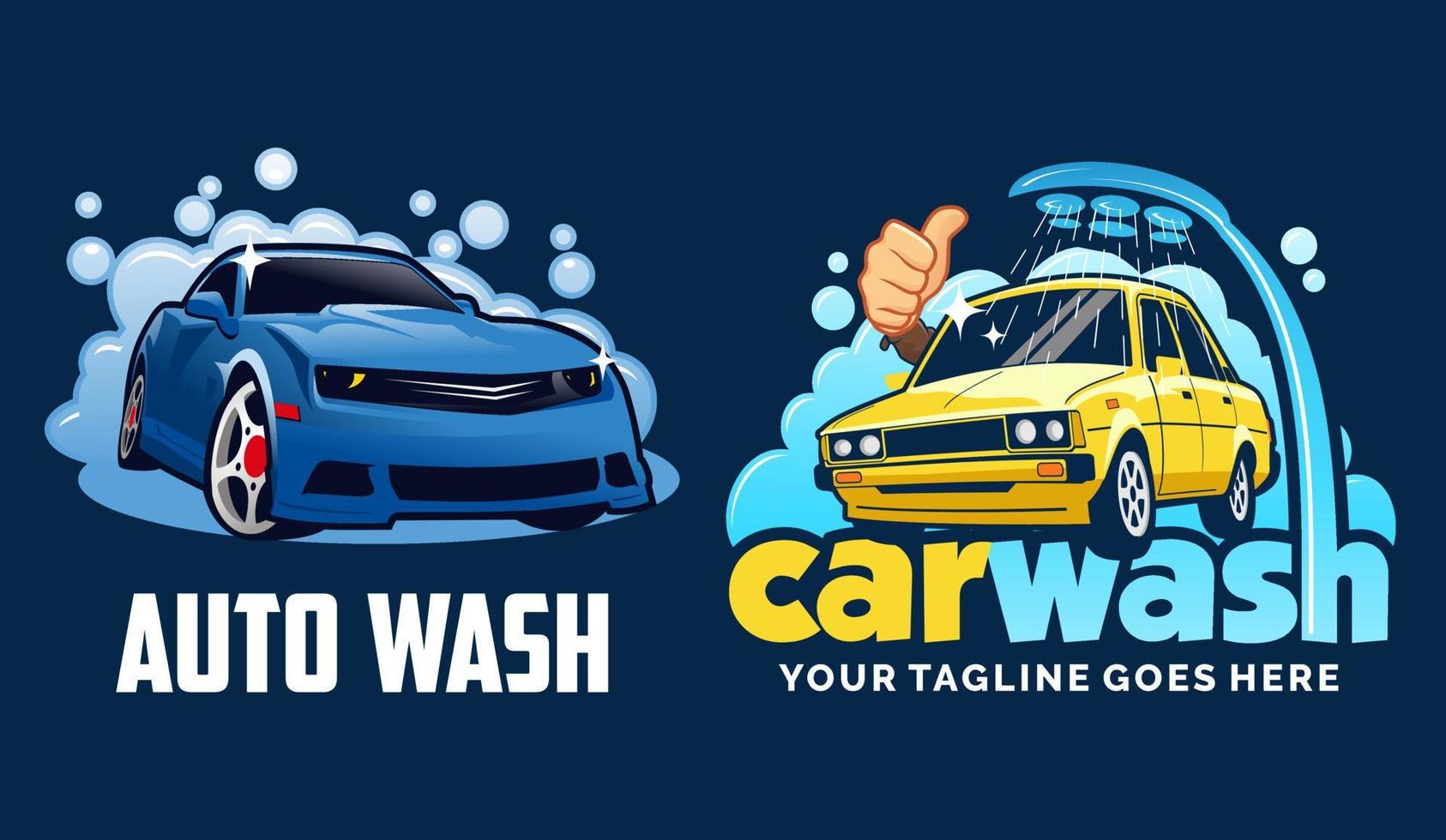 set van car wash logo ontwerp inspiratie, ontwerpelement voor logo, poster, kaart, banner, embleem, t-shirt. vector illustratie