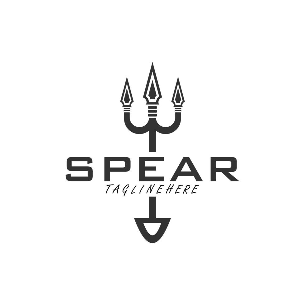 drietand speer logo, of speerpunt logo ontwerp vector