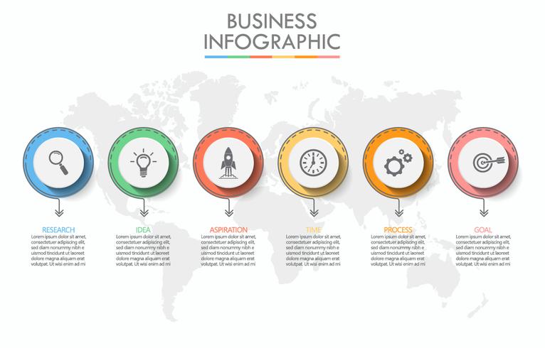 Visualisatie van bedrijfsgegevens. tijdlijn infographic pictogrammen ontworpen voor abstracte achtergrond sjabloon vector