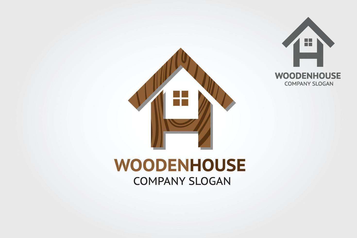 houten huis vector logo sjabloon. is een illustratief cartoonlogo voor milieugerelateerde bedrijven. illustratie van een elegante en luxueuze combinatie van de letter h en huis.