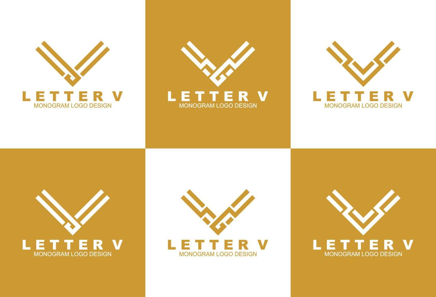 set van creatieve letter v monogram logo sjabloon vector