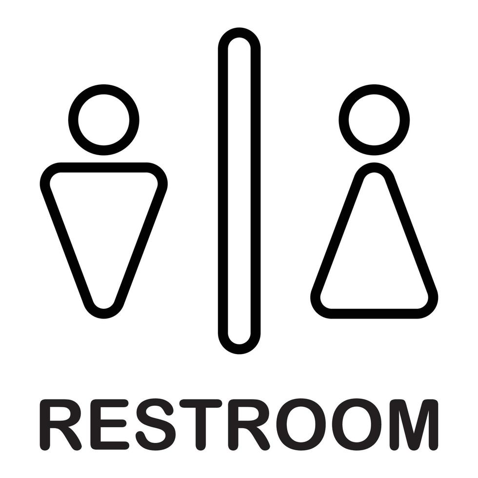 man vrouw toilet toilet teken logo driehoek stijl silhouet op witte achtergrond vector