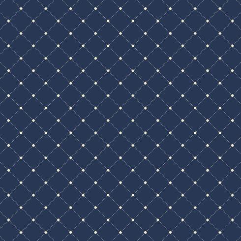 Onderbroken lijnen vierkanten naadloze patroon op donkerblauwe achtergrond. Geometrische vorm diagonaal herhaalbaar. vector