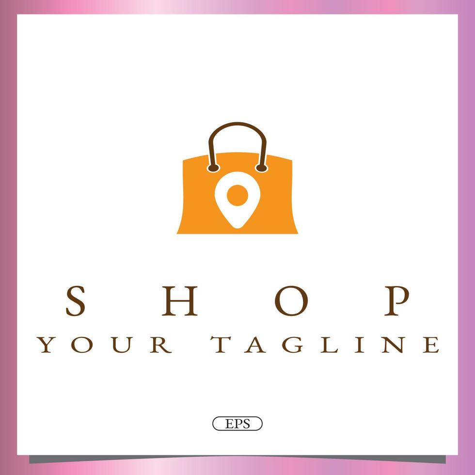 pin locatie tas winkel logo premium elegante sjabloon vector eps 10