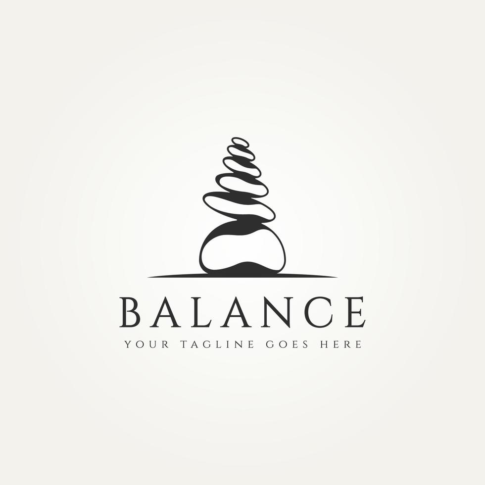 stenen balans minimalistische klassieke logo-afbeelding vector