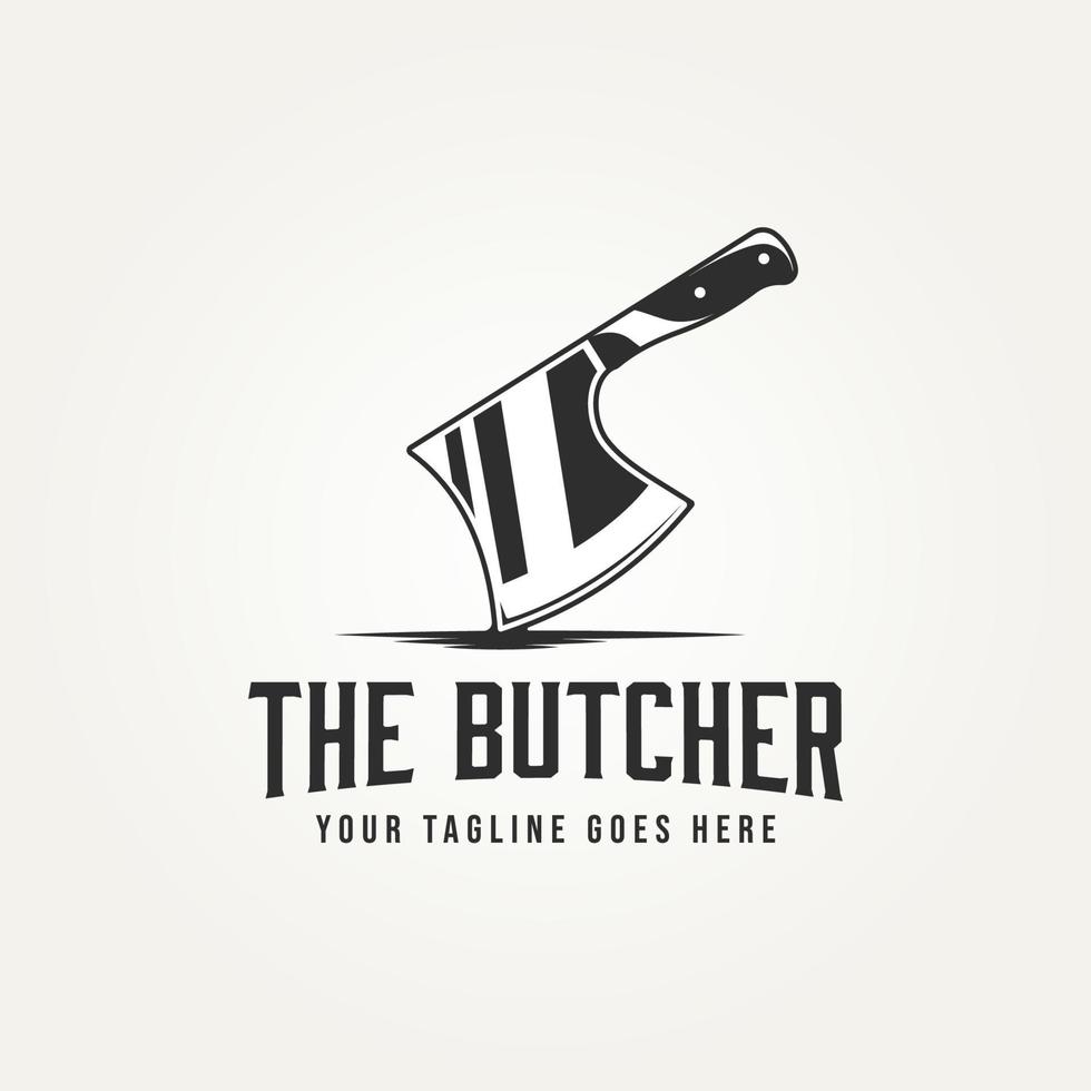 vintage slager met bijl geïsoleerd logo pictogram ontwerp vector