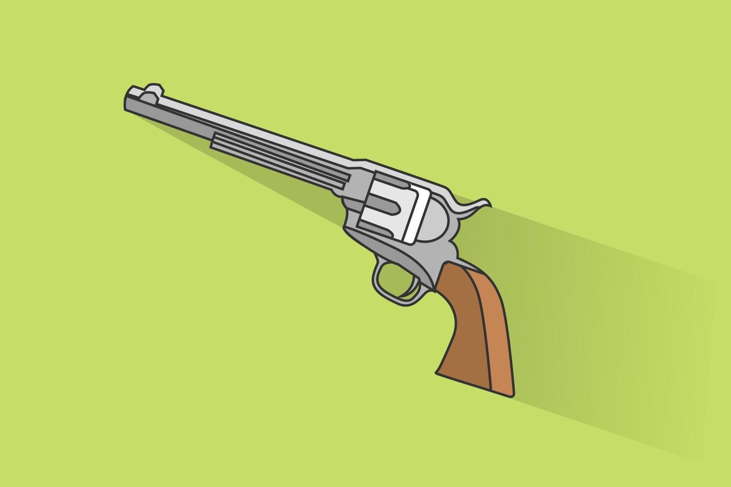 veulen revolver pistool vectorillustratie met lijn vector