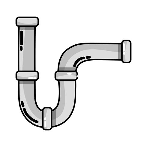 grayscale sanitair buis reparatie apparatuur constructie vector