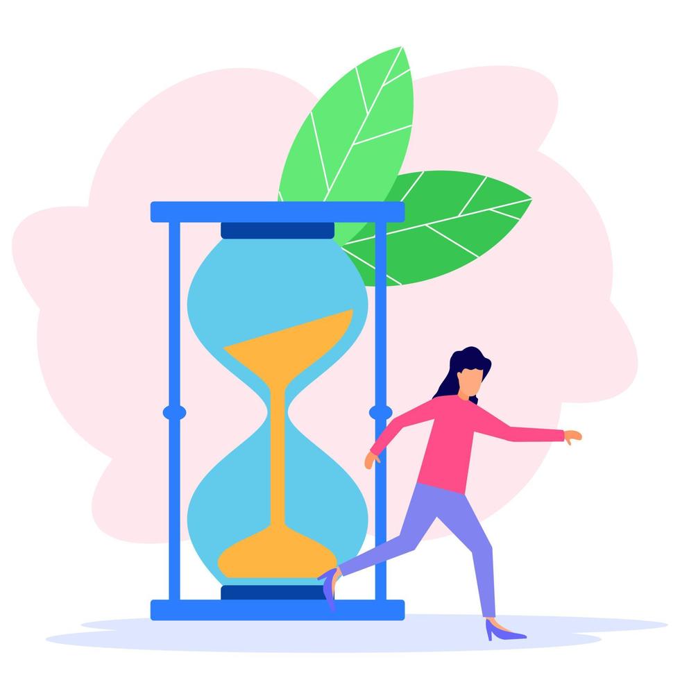 illustratie vector grafische stripfiguur van time management