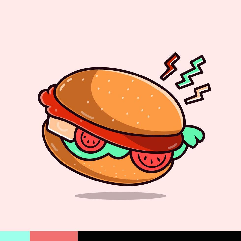 vectorillustratie van Amerikaans eten hamburgers vector