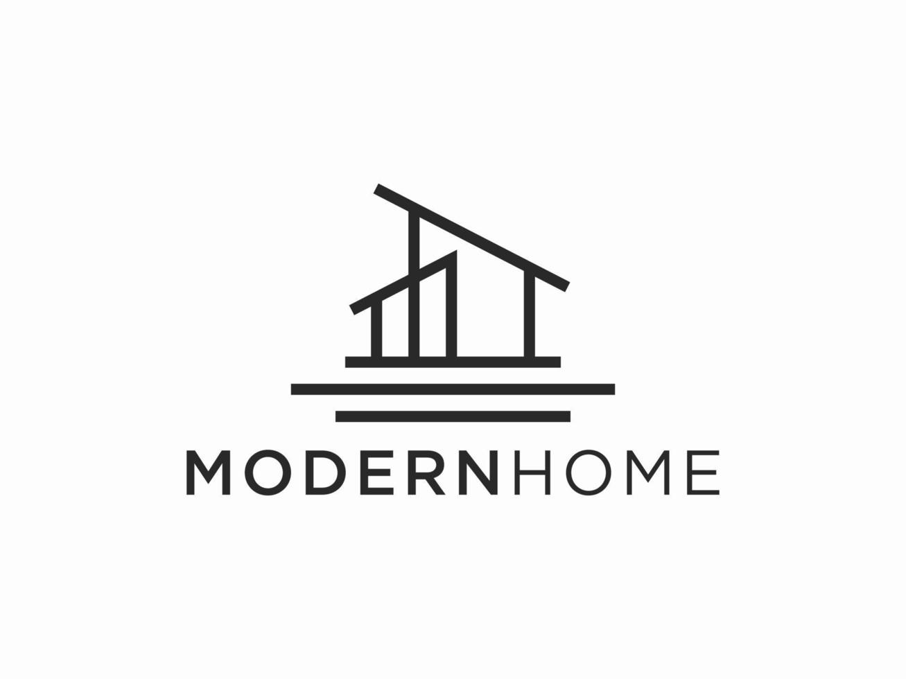 eenvoudig modern gebouw architectuur logo ontwerp met lijntekeningen wolkenkrabber graphic vector