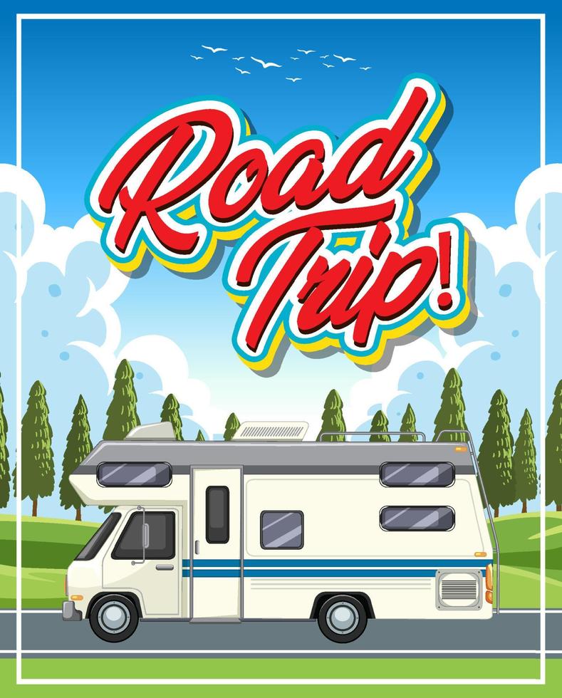 road trip vakantie poster concept vector