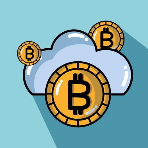 bitcoin digitale geldbeveiligingstechnologie vector