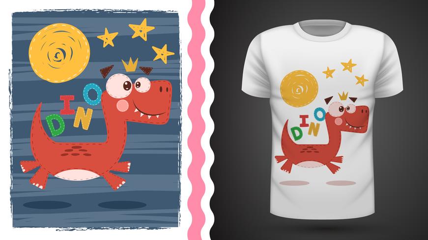 Leuke dino - idee voor print t-shirt vector