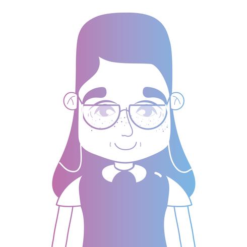 lijn avatar vrouw met kapsel en blouse vector