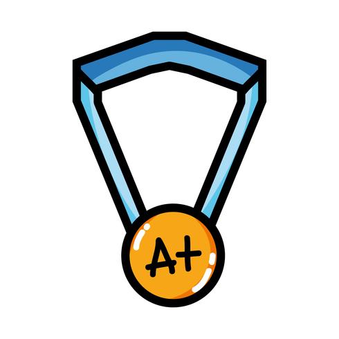 school medaille symbool voor intelligente student vector