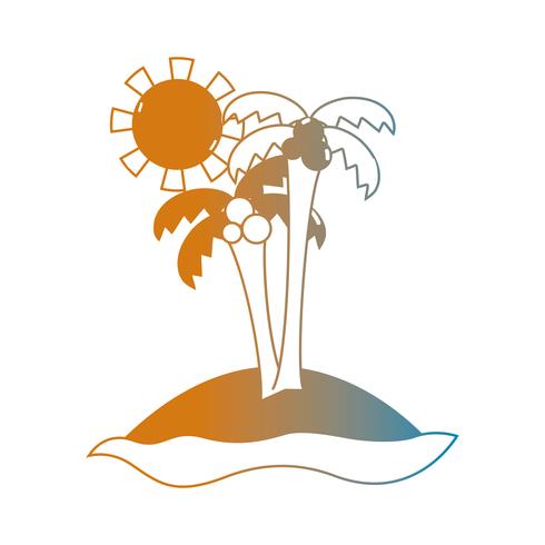 lijn zomer strand en tropisch paradijs vector