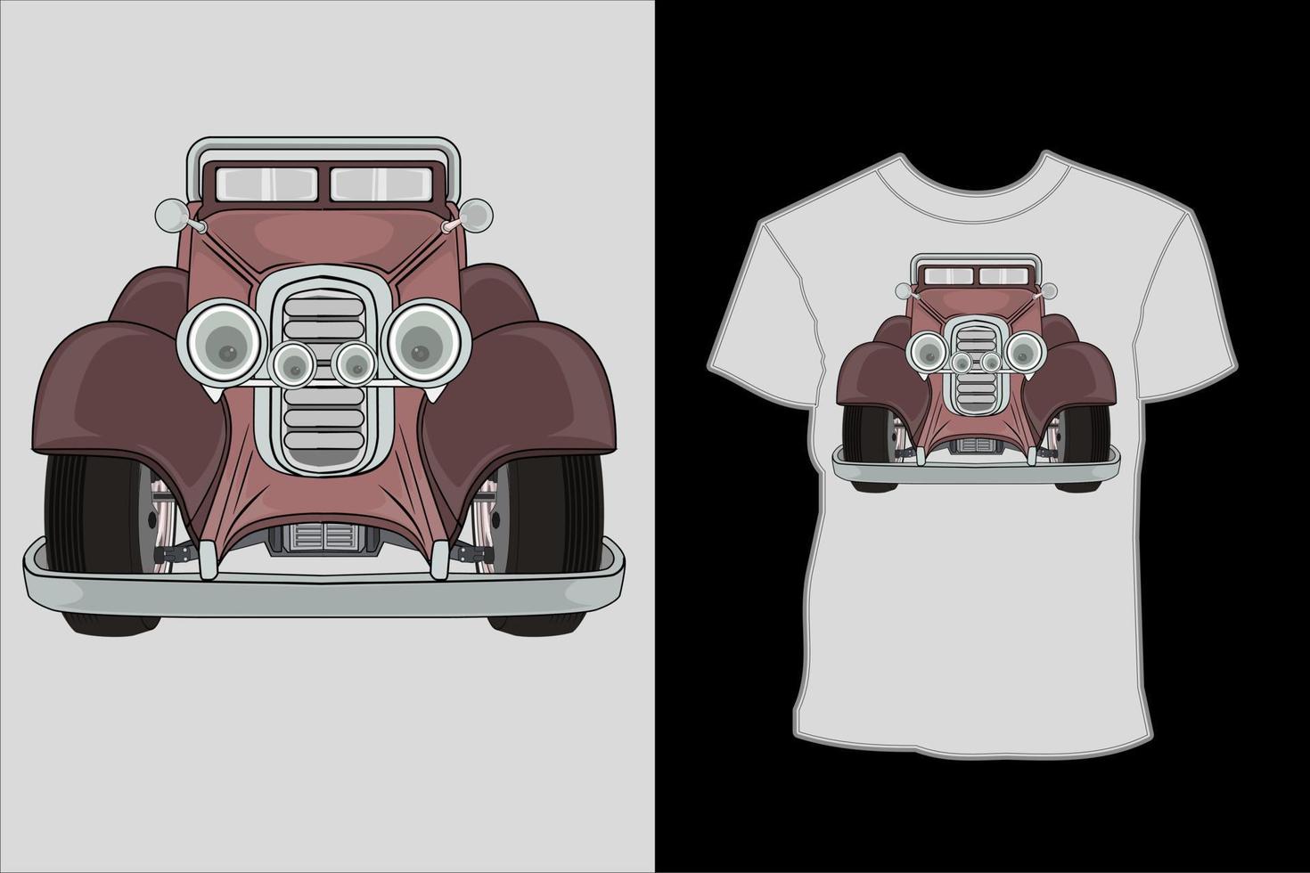 rood retro 1918 auto illustratie t-shirt ontwerp vector