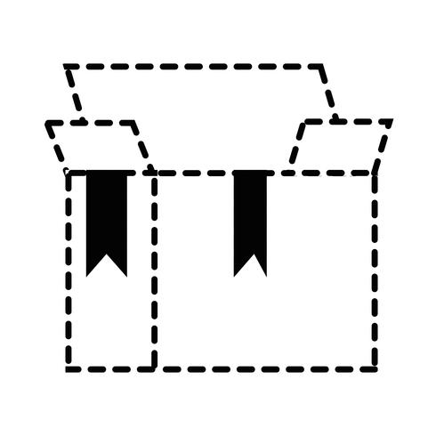 gestippelde vorm box pakket object open ontwerp vector