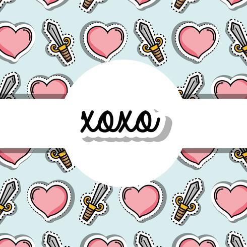 velentines day patches ontwerpen symbool van liefde vector