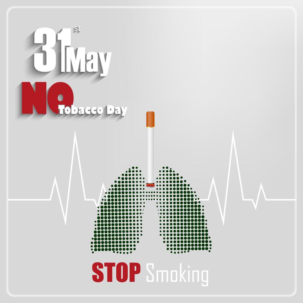 stop met roken voor 31 mei de wereld geen tabak dag vector