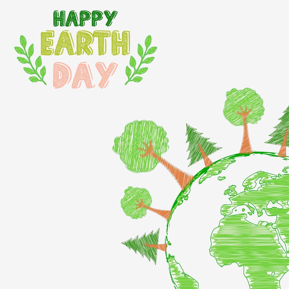 Earth Day en het milieu met vorm paintings.vector vector