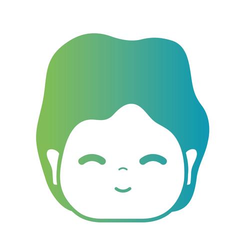 lijn avatar man met kapsel ontwerp vector