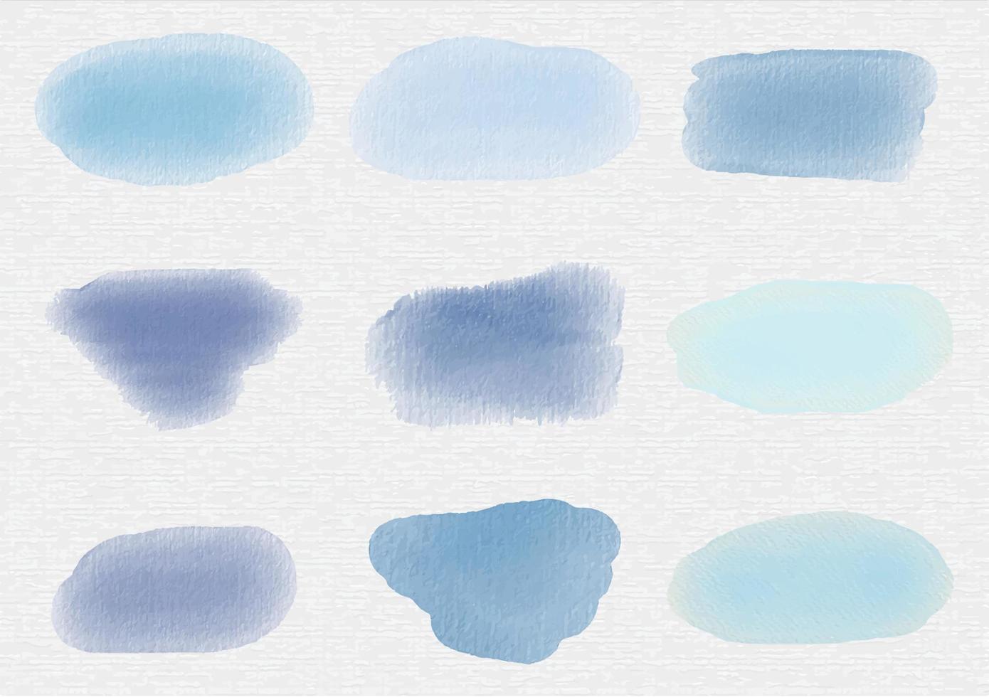 set van aquarel abstracte blauwe vlek collectie spatten. vector ontwerpsjabloon