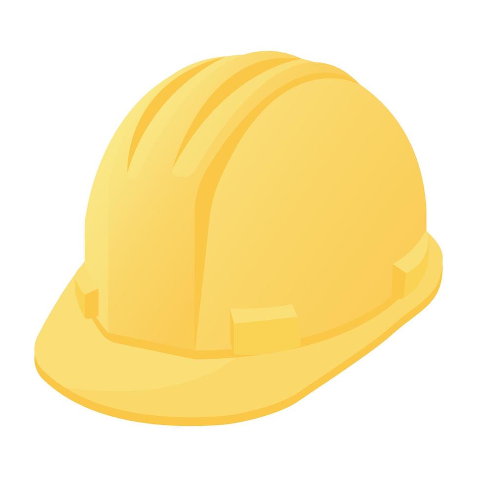 bouw gele helm cartoon vector illustratie geïsoleerde object