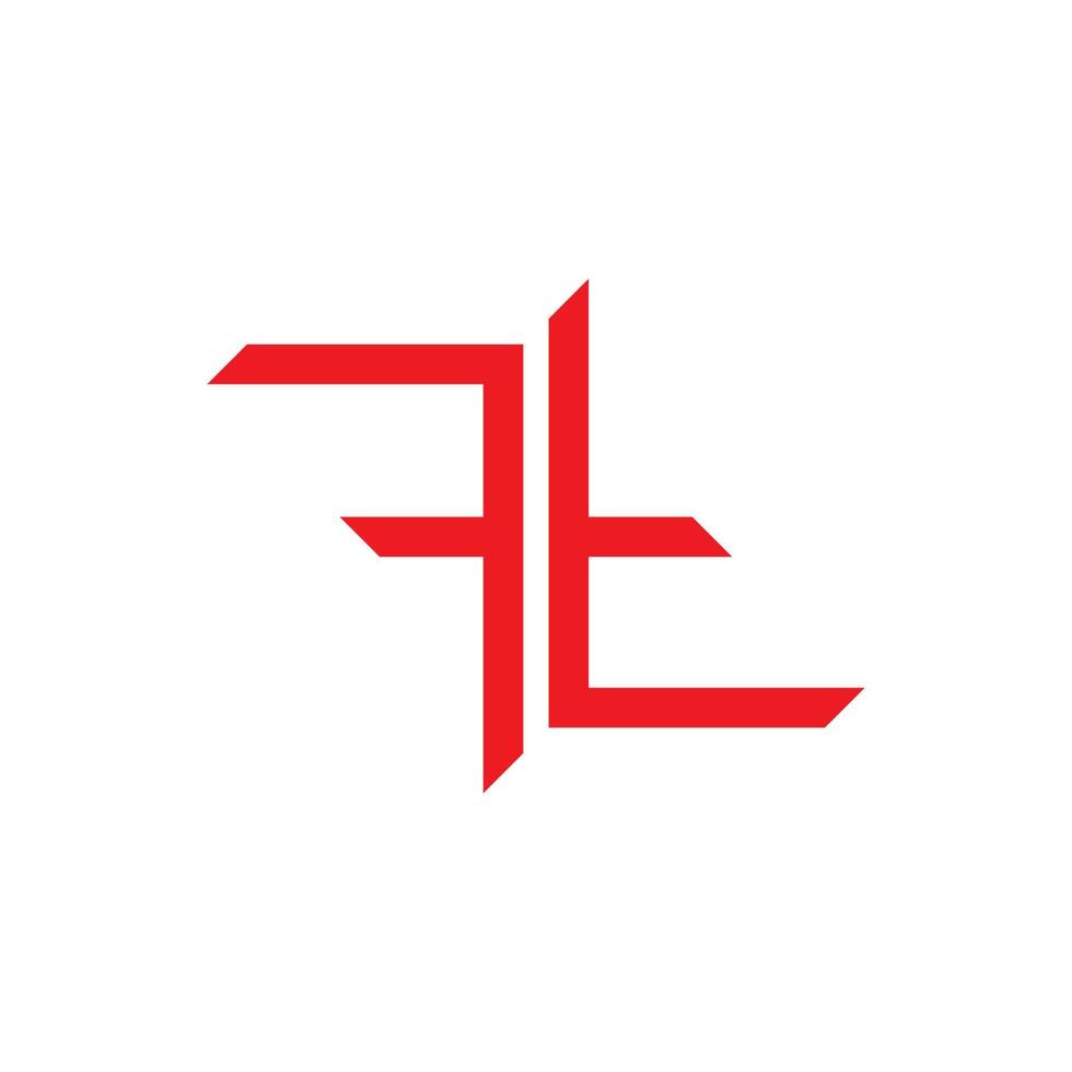 letter tf eenvoudig ontwerp lijn logo vector