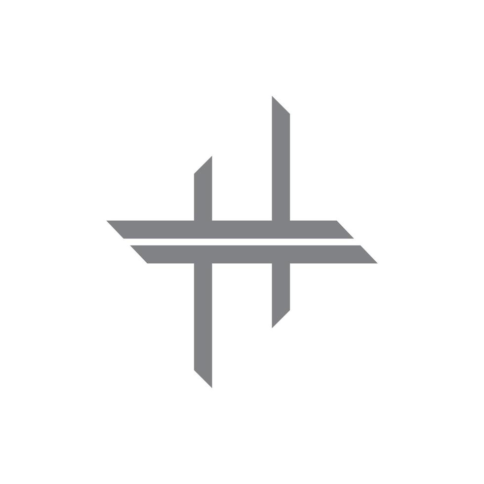 letter h strepen geometrische lijn logo vector